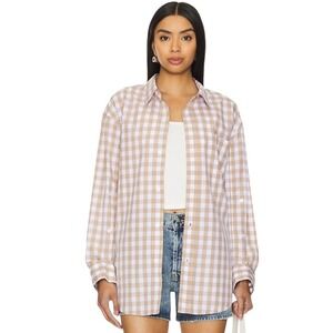 Citizens of Humanity Kayla Gingham‎ Plaid Oversized Button Down Shirt Women XL